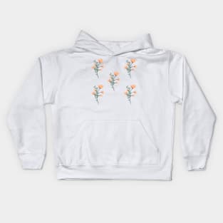 peach floral pattern Kids Hoodie